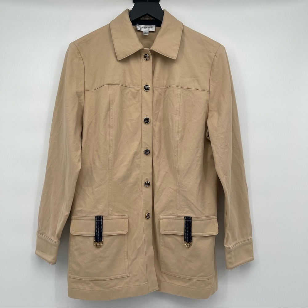 St. John Sport Jacket Beige Tan Size Small St John Tan Jacket Rare